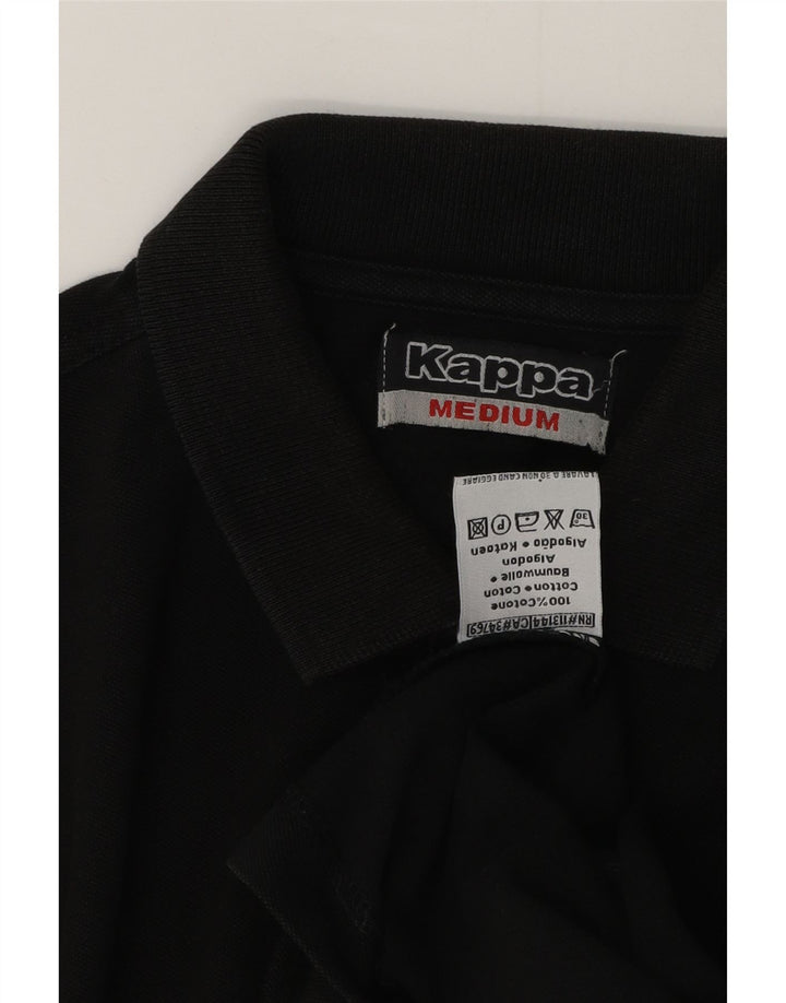 Camisa polo masculina Kappa de algodão preto médio