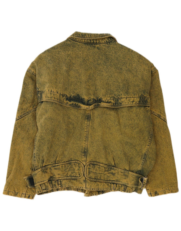 Jaqueta jeans masculina Ulfa Loose Fit UK 38 algodão amarelo médio anos 80