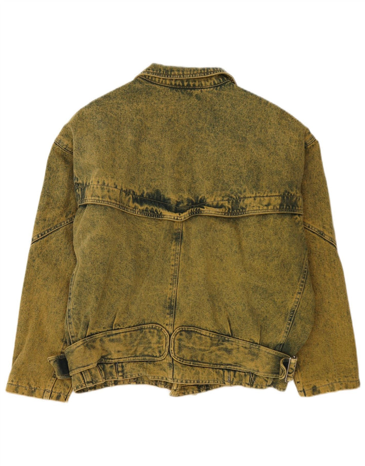 Jaqueta jeans masculina Ulfa Loose Fit UK 38 algodão amarelo médio anos 80