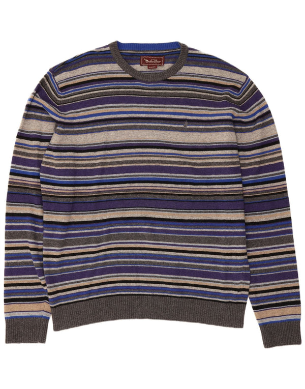 Suéter masculino Marlboro Classics com gola redonda XL listrado multicolorido