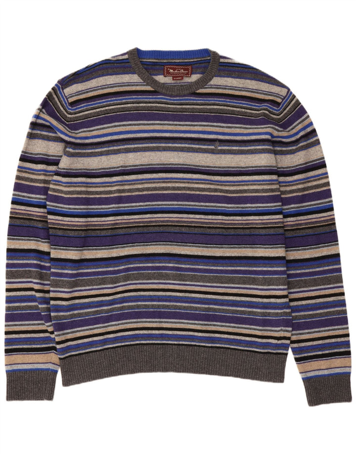 Suéter masculino Marlboro Classics com gola redonda XL listrado multicolorido
