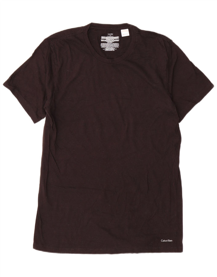 Camiseta masculina Calvin Klein de algodão preto médio