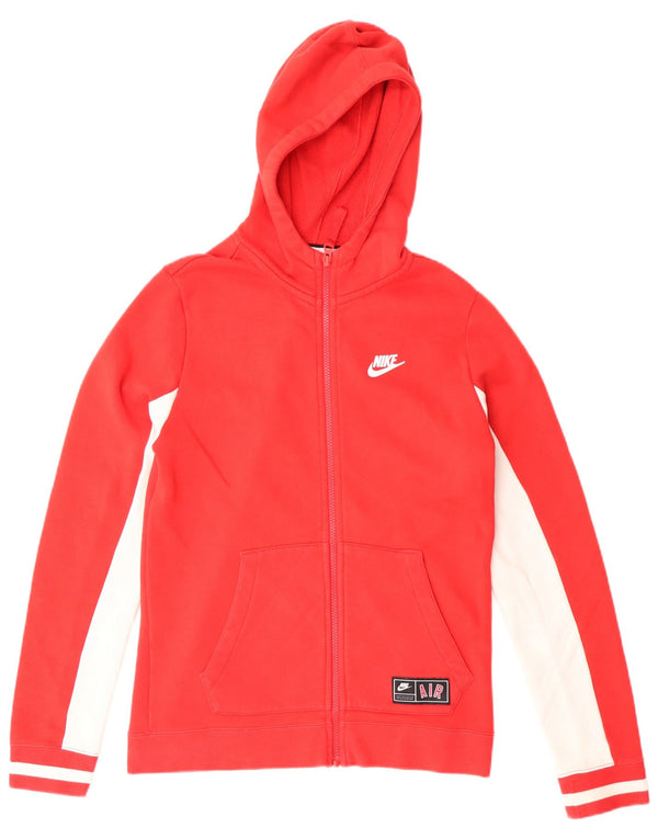 Suéter Nike Boys Graphic Zip com capuz 13-14 anos XL vermelho colorblock algodão