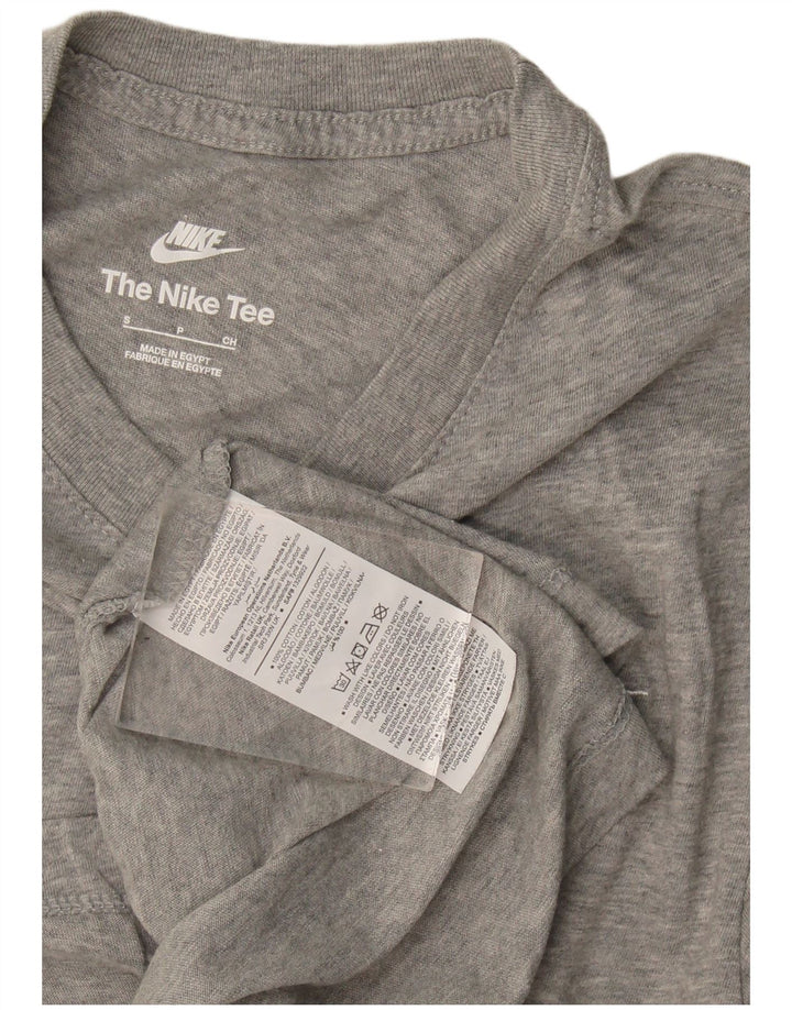 Nike Mens Camiseta Top Pequeno Algodão Cinza