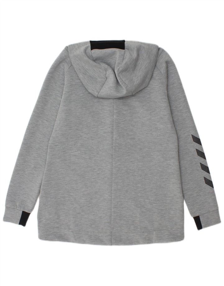 Suéter masculino HUMMEL com capuz e zíper gráfico XS poliéster cinza