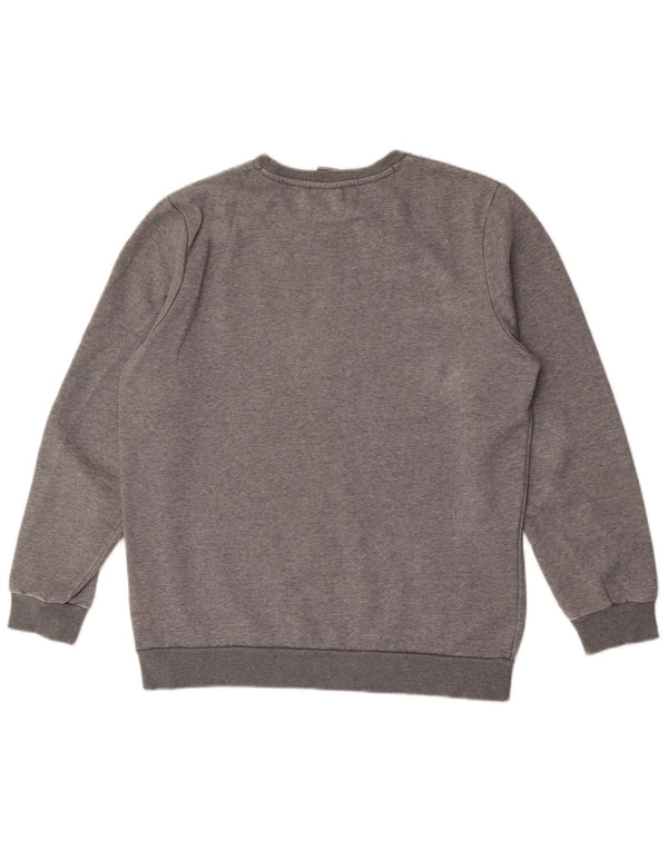 Puma Mens Graphic Moletom Jumper Médio Cinza Algodão