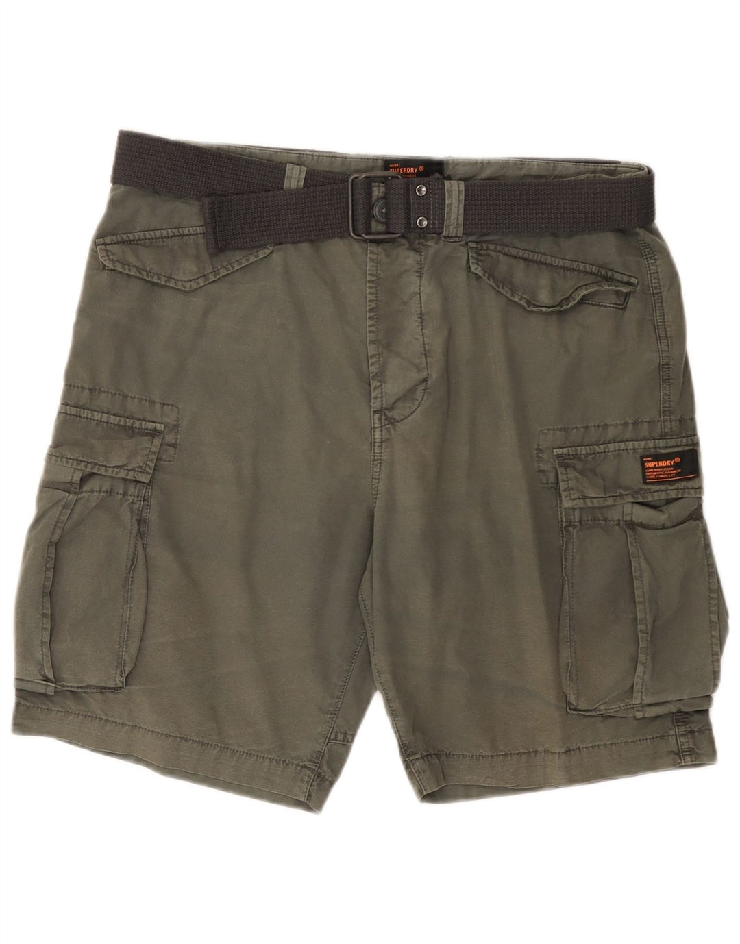 Shorts cargo masculino SUPERDRY W34 grande algodão cáqui