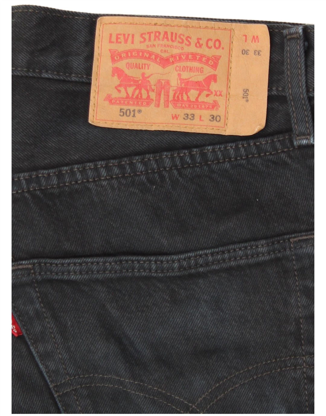 Jeans Levis 501 Straight Masculino W33 L30 Algodão Preto