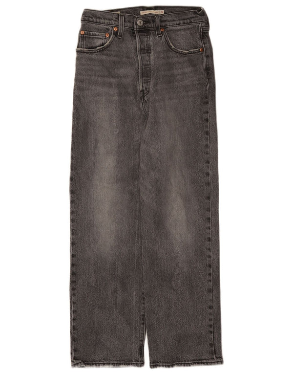 Calça jeans feminina Levi's Ribcage cintura alta reta W26 L27 algodão cinza