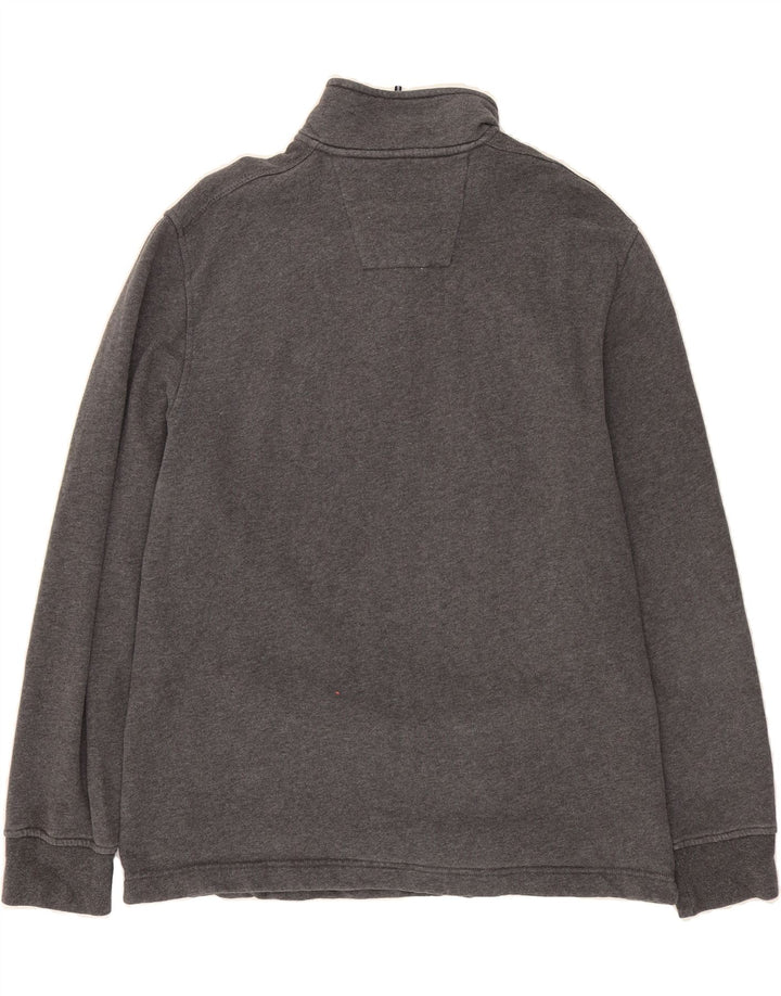 NAUTICA Mens Zip Neck Sweatshirt Jumper XL Grey Cotton Vintage Nautica and Second-Hand Nautica from Messina Hembry 