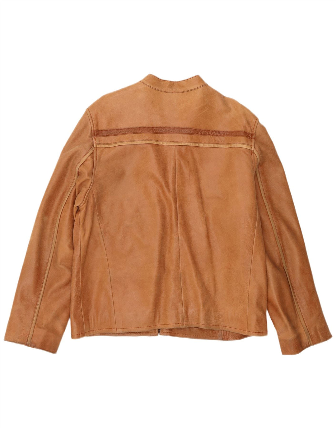 Jaqueta masculina vintage de couro Racer UK 40 grande marrom