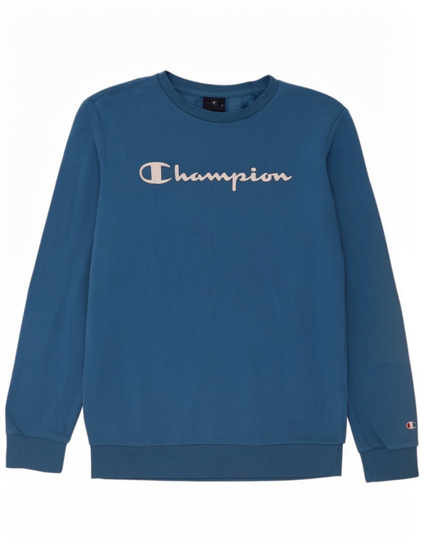 Champion Meninos Graphic Sweatshirt Jumper 13-14 Anos XL Azul Desporto