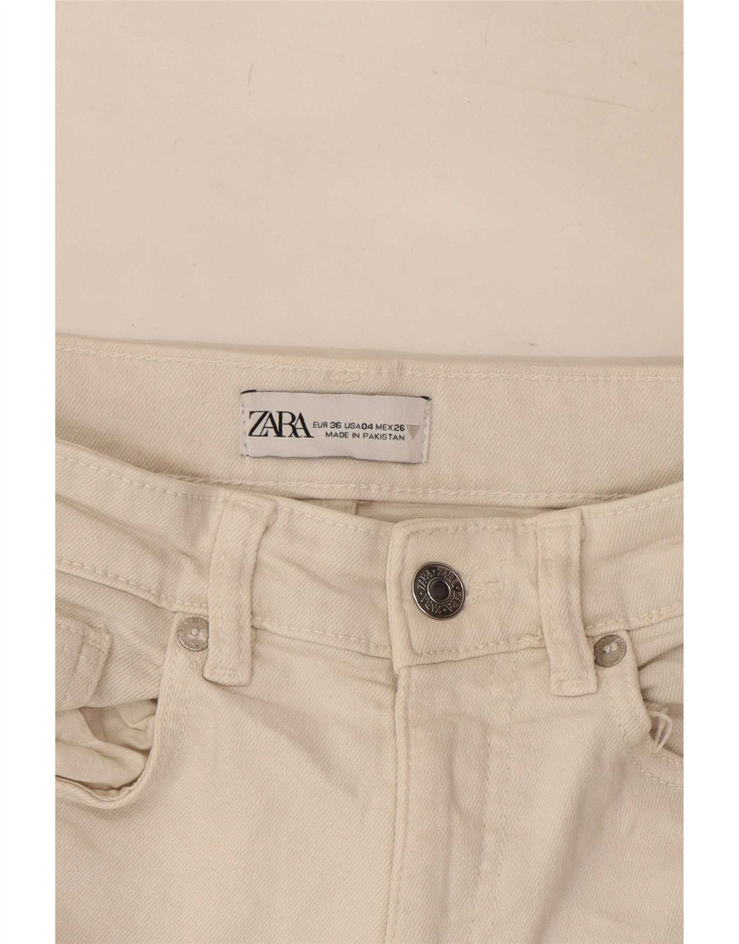 Zara Jeans Bootcut Feminino EU 36 XS W26 L24 Branco