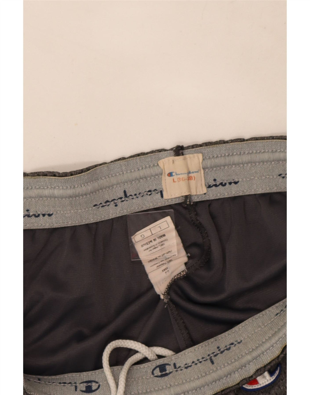 Shorts esportivos masculinos Champion grande poliéster cinza