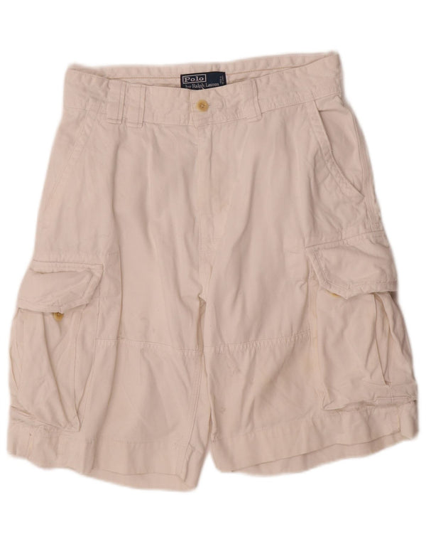 Polo Ralph Lauren Mens Cargo Shorts W30 Médio Algodão Branco