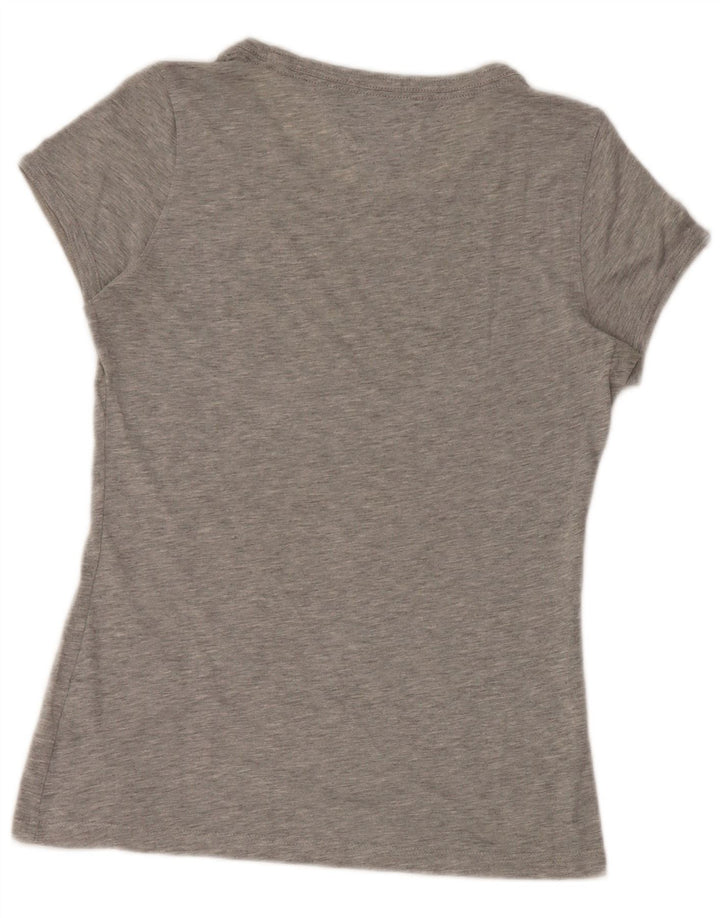 Camiseta feminina Tommy Hilfiger com estampa gráfica UK 14 grande poliéster cinza