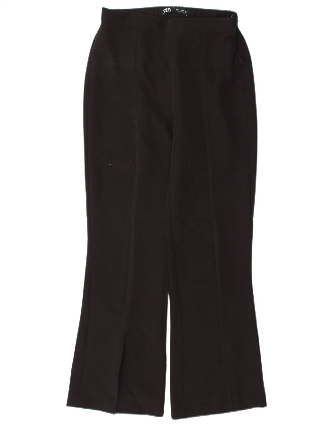 Zara Calça feminina casual bootcut pequena W26 L26 poliéster preto