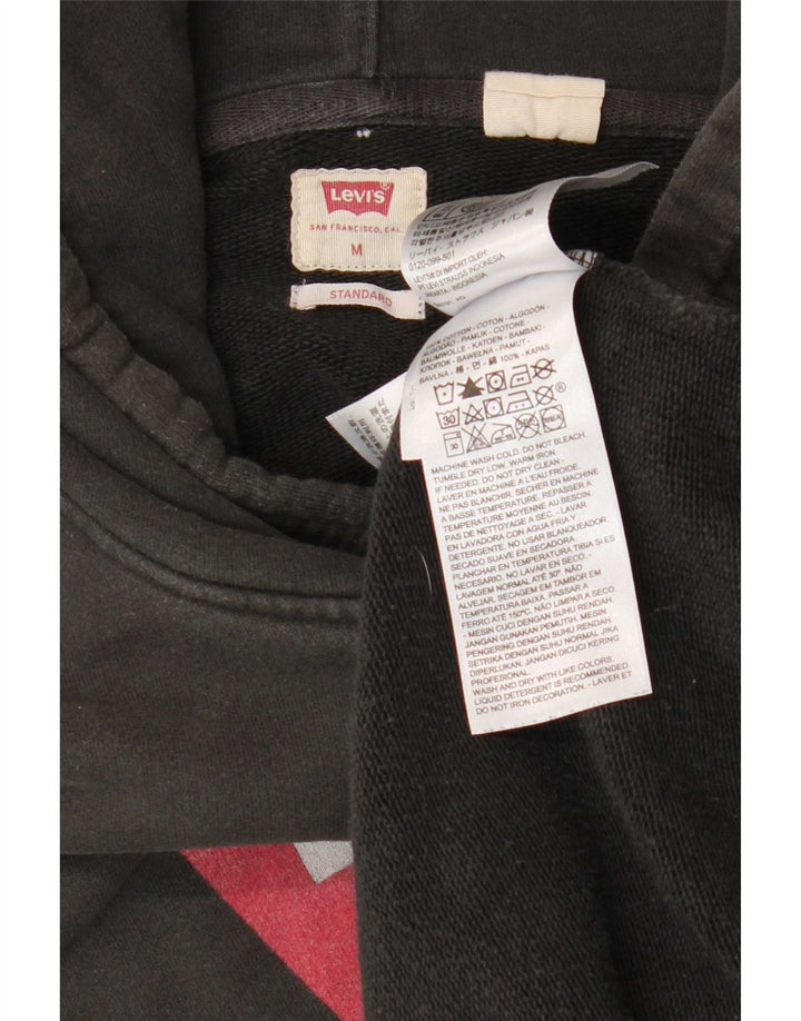 Suéter com capuz gráfico padrão masculino Levi's médio preto algodão