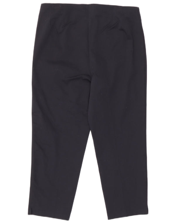 Calças cortadas femininas Marks & Spencer UK 12 médio W30 L22 azul marinho
