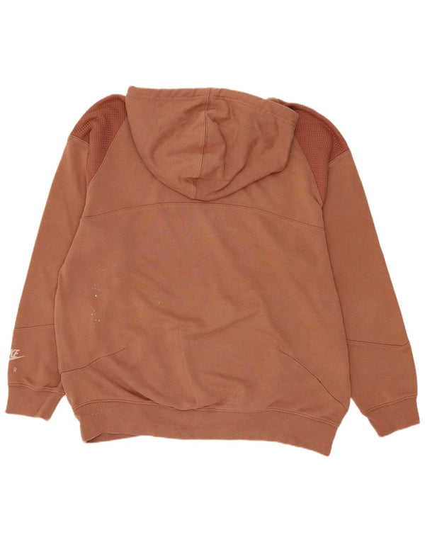 Nike masculino gráfico solto ajuste moletom com capuz XS marrom