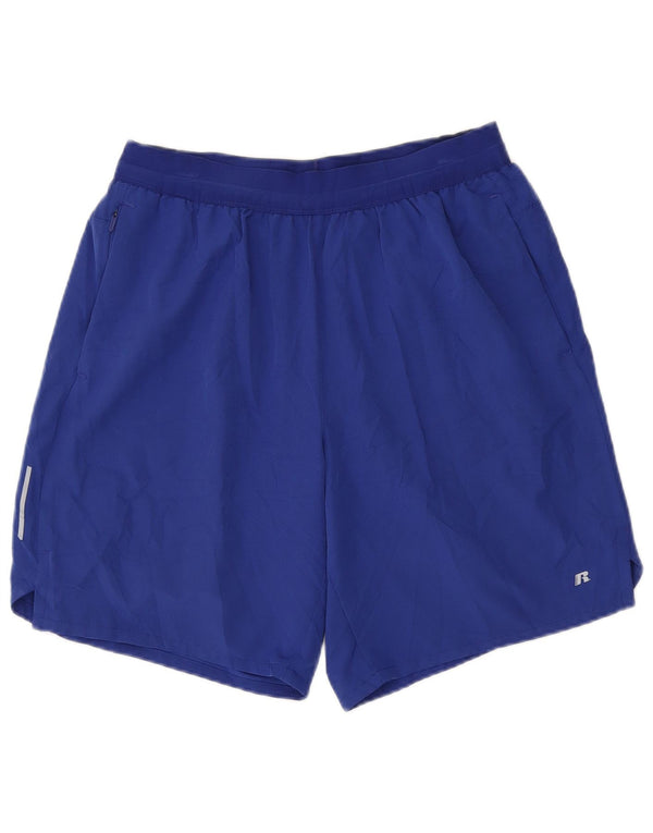 Russell Athletic Mens Dri-Power Sport Shorts Grande Poliéster Azul