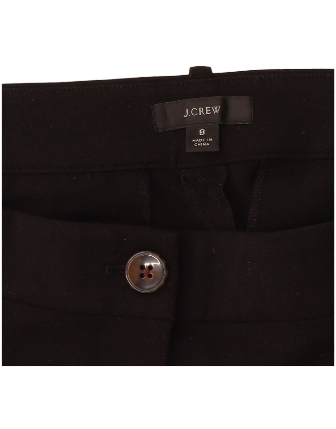 J. CREW Calça Chino Feminina Slim US 8 Médio W28 L27 Poliéster Preto