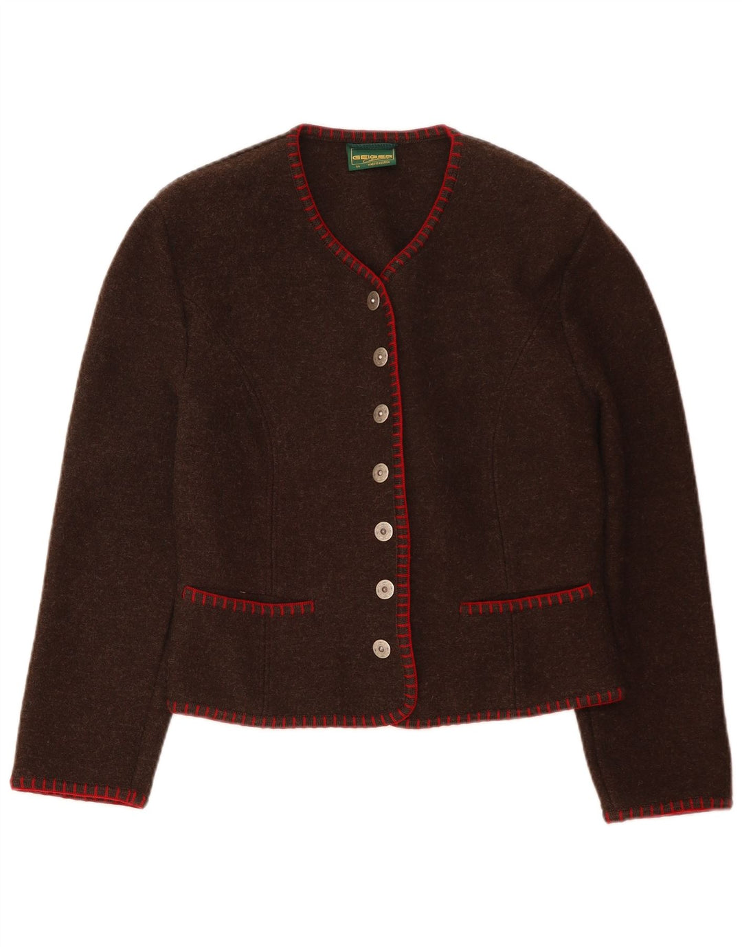 Jaqueta blazer feminina GEIGER com 7 botões IT 44 marrom médio