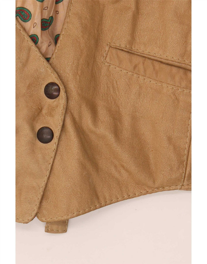 Colete feminino vintage grande bege