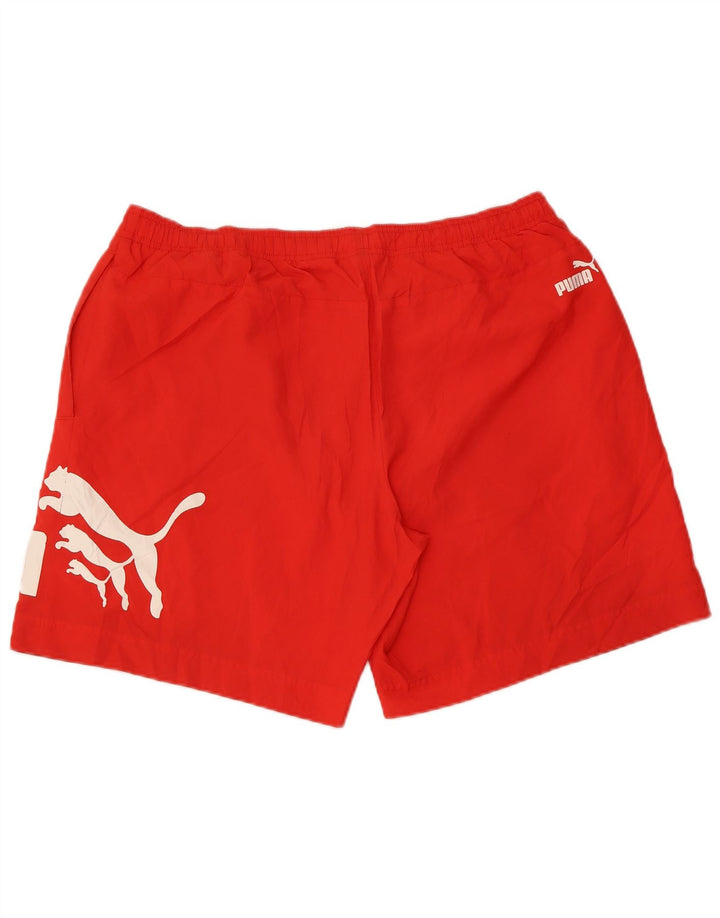 Shorts esportivos gráficos masculinos PUMA grandes vermelhos