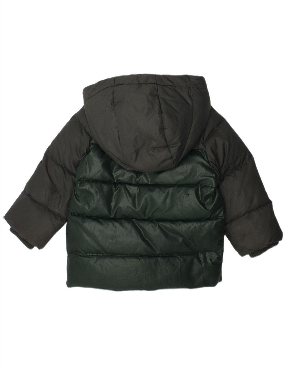 Casaco acolchoado com capuz para bebé BENETTON 18-24 meses verde colorblock