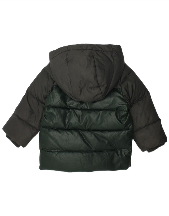 Casaco acolchoado com capuz para bebé BENETTON 18-24 meses verde colorblock