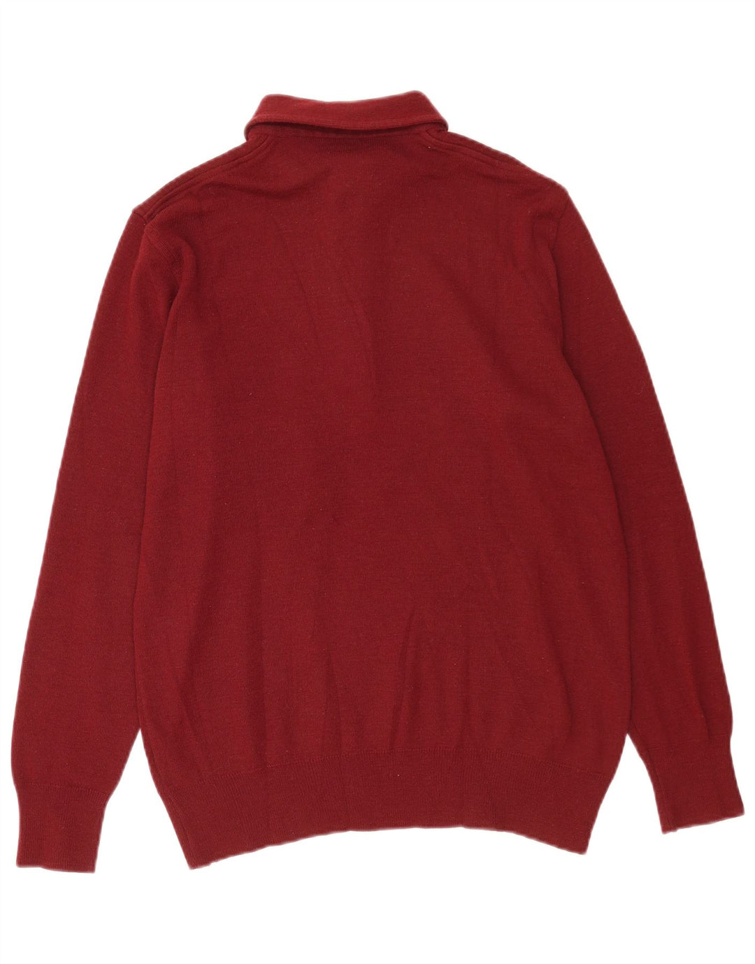 Suéter masculino vintage com gola polo médio Borgonha