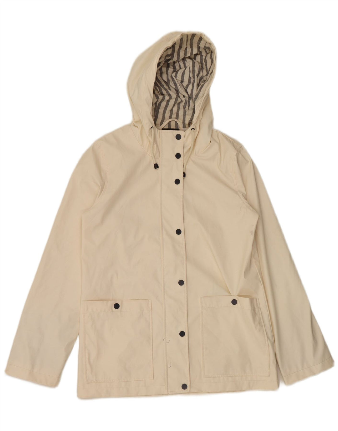 Jaqueta de chuva feminina com capuz grande Topshop UK 10 pequena off white