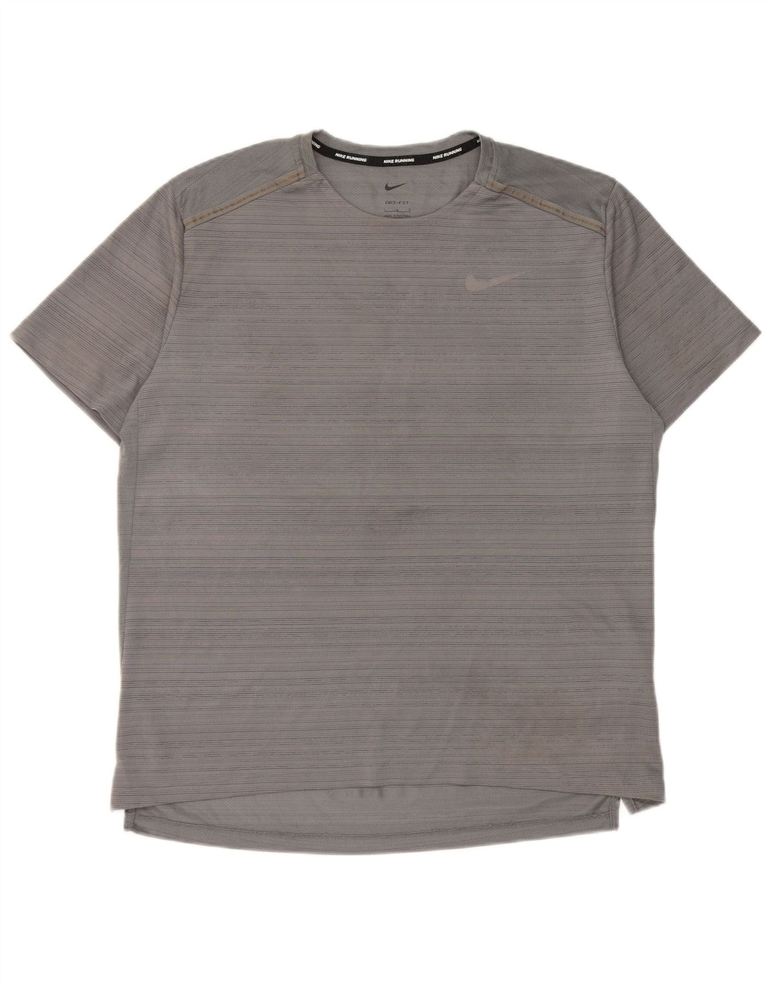 Camiseta Nike Masculina Dri Fit Top Grande Cinza Risca de Giz Poliéster