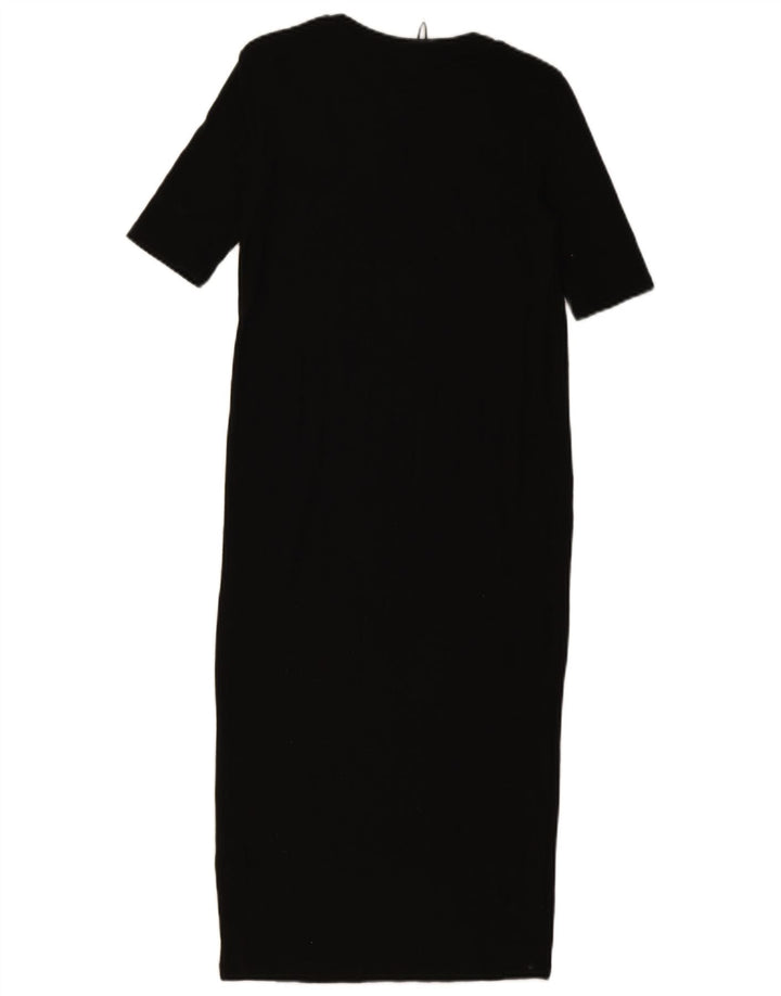 Vestido maxi feminino Zara Reino Unido 8 pequeno poliéster preto