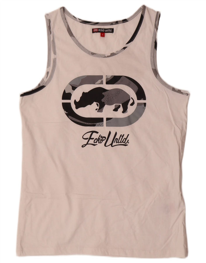 Colete gráfico masculino Ecko Unltd top pequeno algodão branco