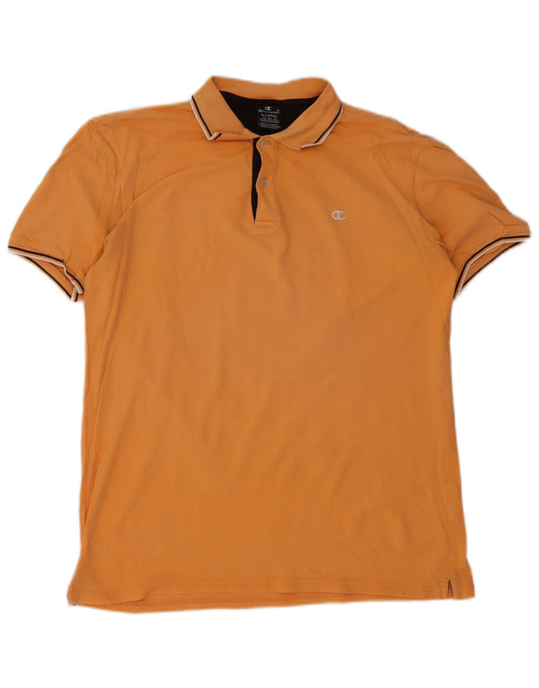 Camisa polo masculina Champion XL laranja listrada
