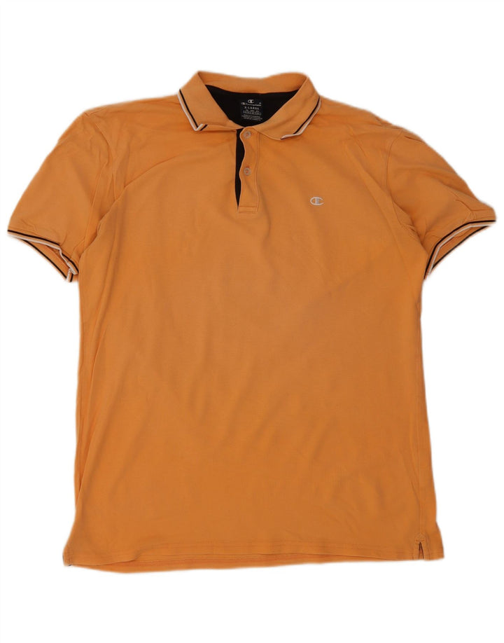 Camisa polo masculina Champion XL laranja listrada