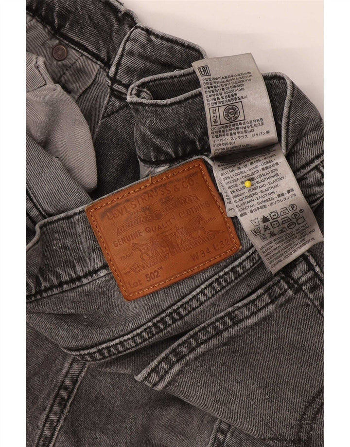 Levi's Masculino 502 Tapered Jeans W34 L32 Cinza Algodão