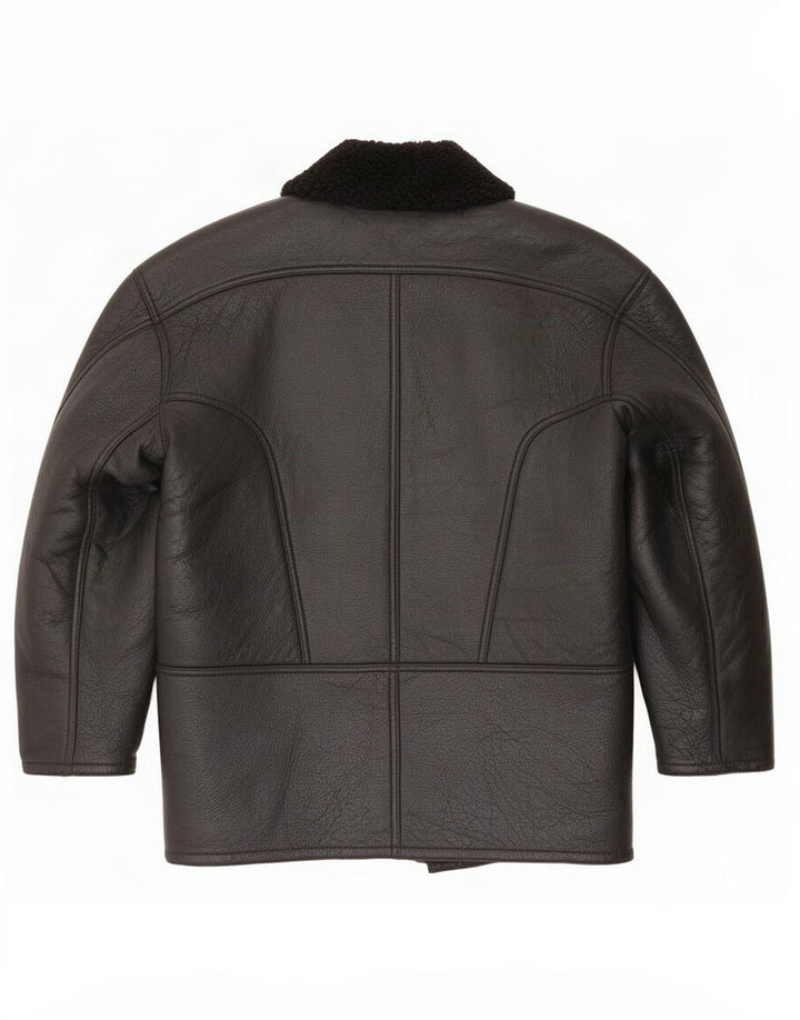 Jaqueta masculina vintage Shearling IT 48 média preta