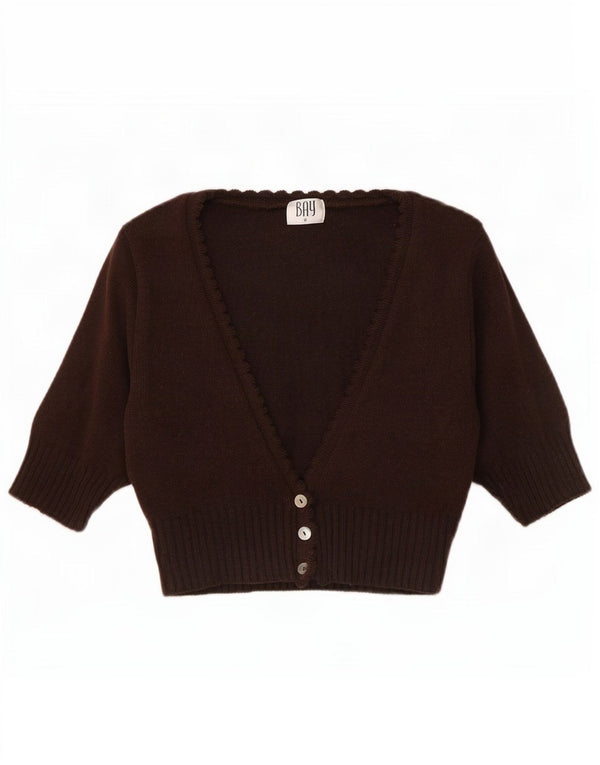 Bay Womens Manga Curta Bolero Jumper UK 8 Pequeno Acrílico Marrom
