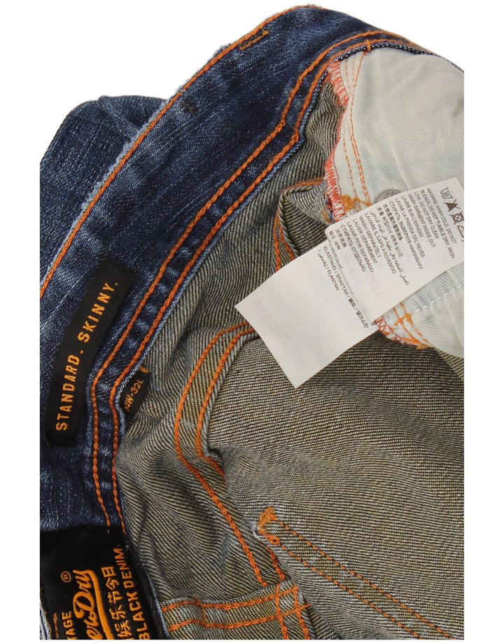 Calça jeans skinny masculina SUPERDRY padrão padrão W34 L32 algodão azul