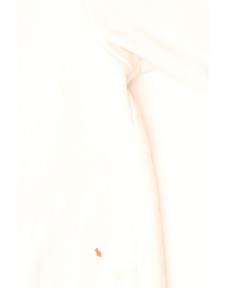 ELLESSE Suéter masculino com capuz gráfico pequeno de algodão branco