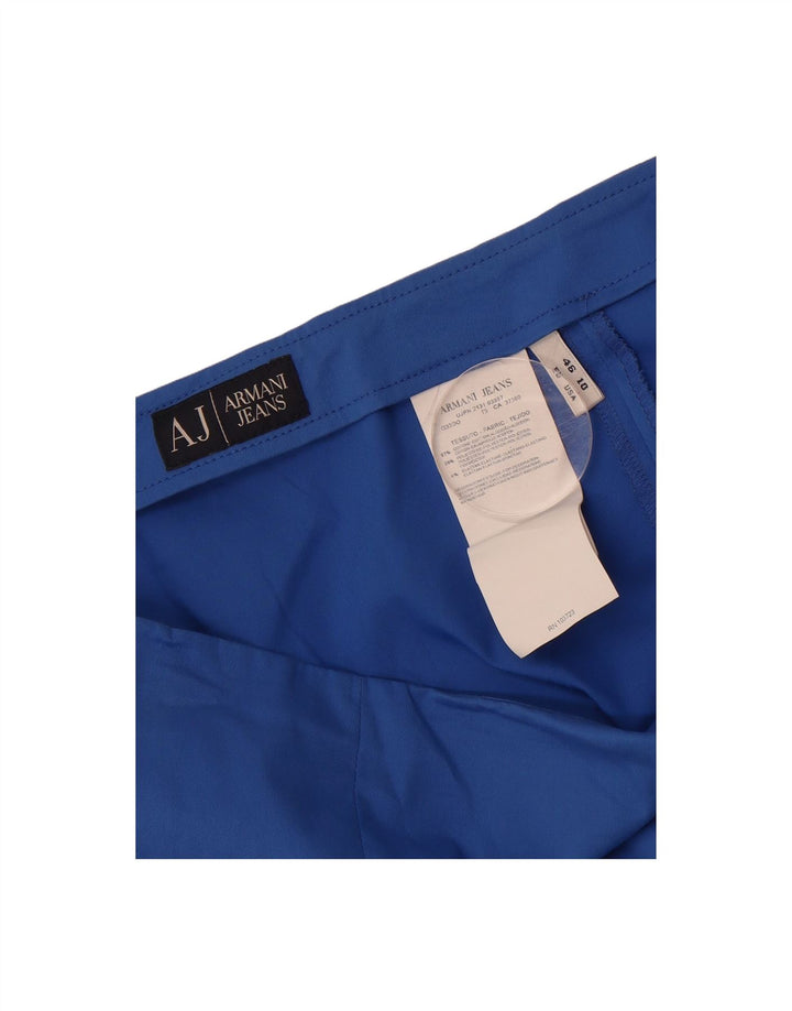 ARMANI Saia reta feminina EU 46 XL W34 algodão azul