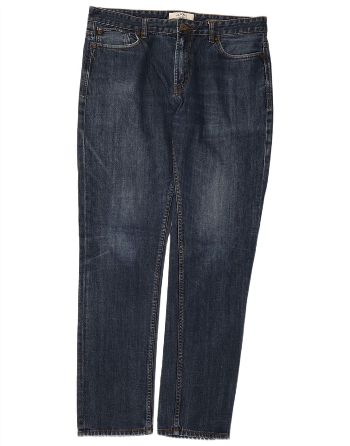 Fat Face Mens Slim Jeans W36 L33 Azul Marinho Algodão