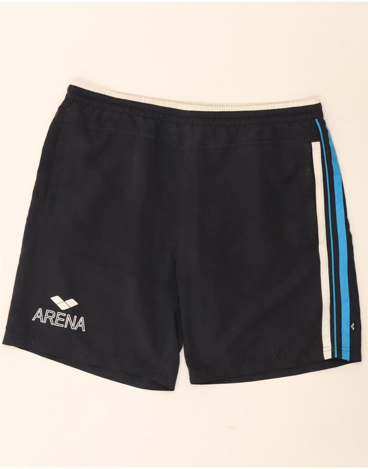 Shorts esportivos femininos Arena UK 20 2XL azul marinho poliéster