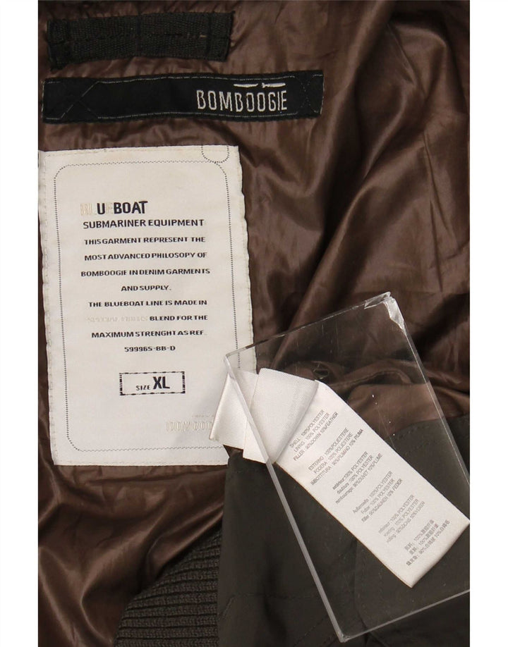 Jaqueta masculina acolchoada com capuz Bomboogie UK 42 XL poliéster cinza