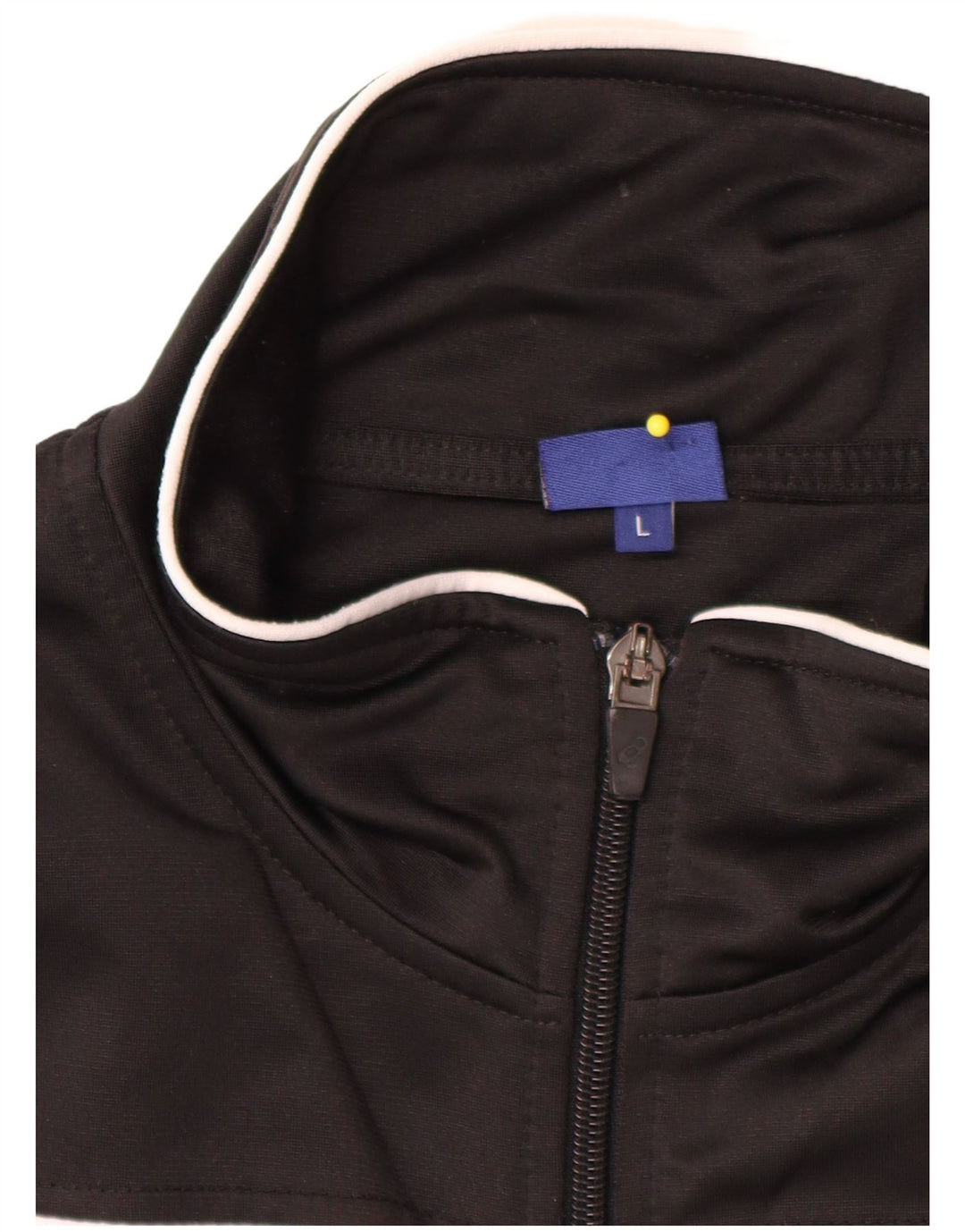 Asics Mens Tracksuit Top Jacket Grande Preto Colourblock Poliéster