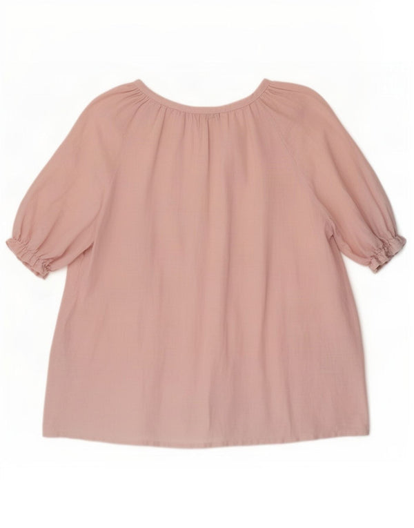 0039 Blusa Feminina Itália Manga 3/4 Top UK 14 Linho Rosa Médio