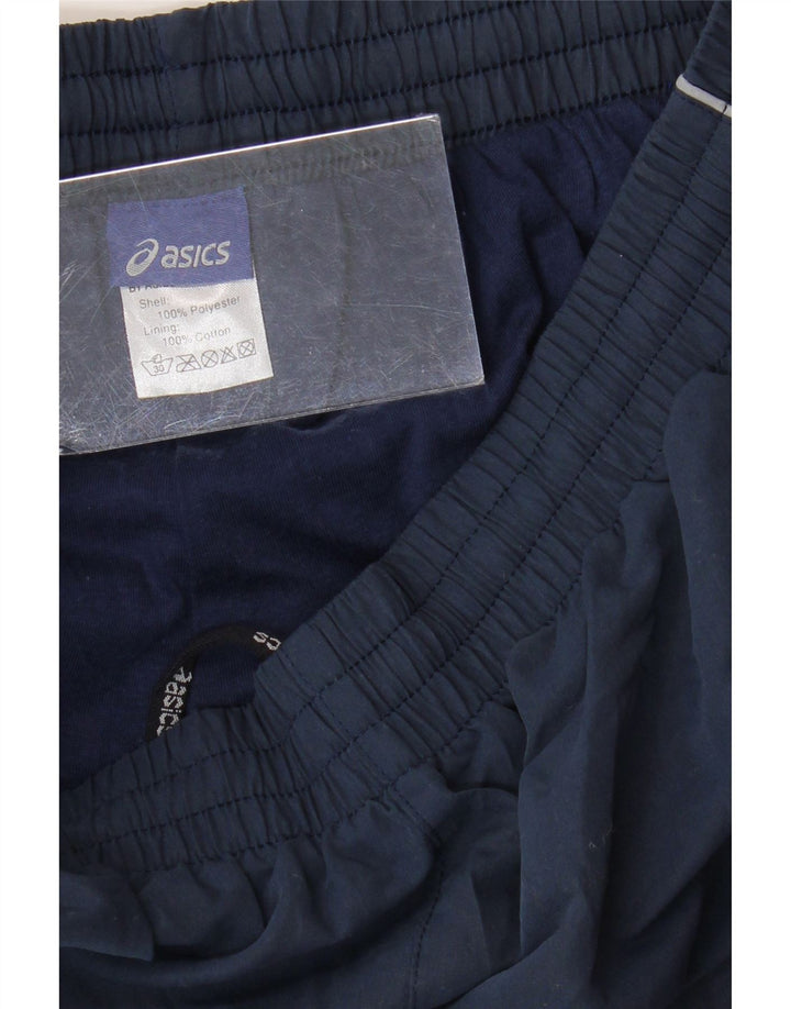 Calça de treino masculina ASICS pequena azul marinho poliéster
